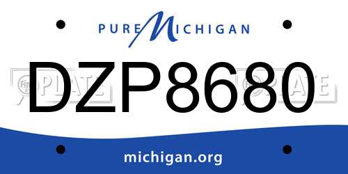 DZP8680 Michigan License Plate