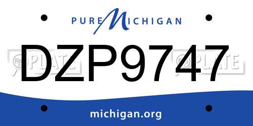 DZP9747 Michigan License Plate