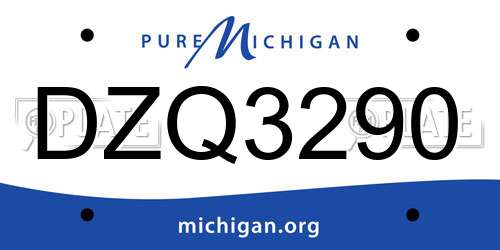DZQ3290 Michigan License Plate