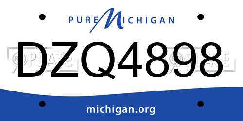 DZQ4898 Michigan License Plate