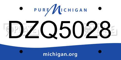 DZQ5028 Michigan License Plate