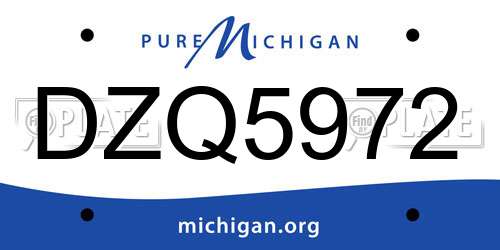 DZQ5972 Michigan License Plate