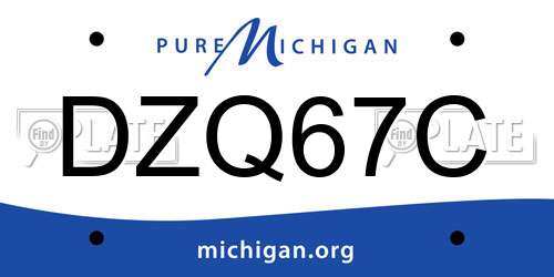 DZQ67C Michigan License Plate