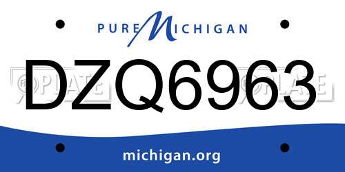 DZQ6963 Michigan License Plate