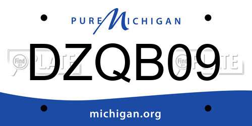 DZQB09 Michigan License Plate