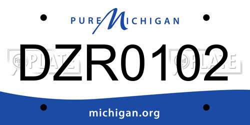 DZR0102 Michigan License Plate