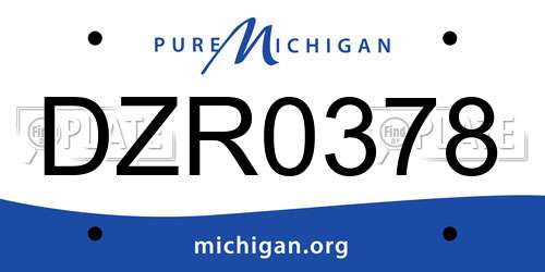 DZR0378 Michigan License Plate