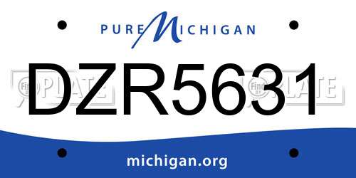 DZR5631 Michigan License Plate