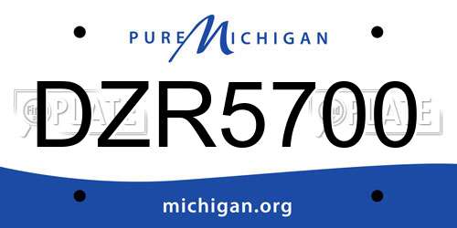 DZR5700 Michigan License Plate