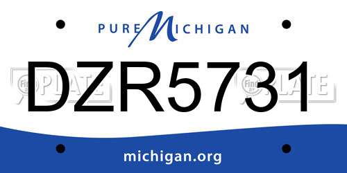 DZR5731 Michigan License Plate