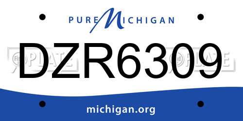 DZR6309 Michigan License Plate