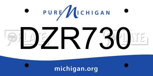 DZR730 Michigan License Plate