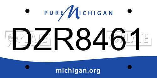 DZR8461 Michigan License Plate