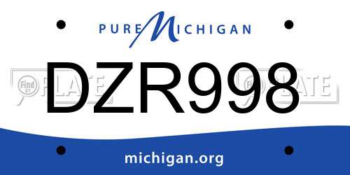 DZR998 Michigan License Plate