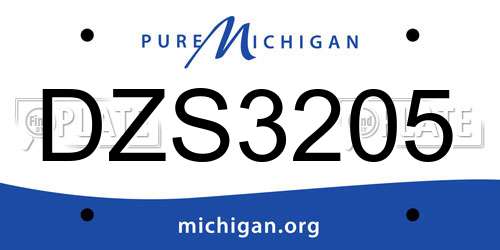DZS3205 Michigan License Plate