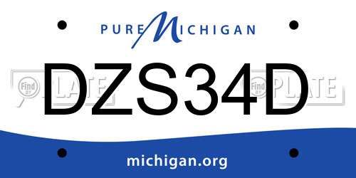 DZS34D Michigan License Plate