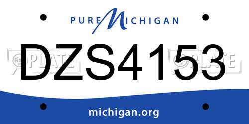 DZS4153 Michigan License Plate