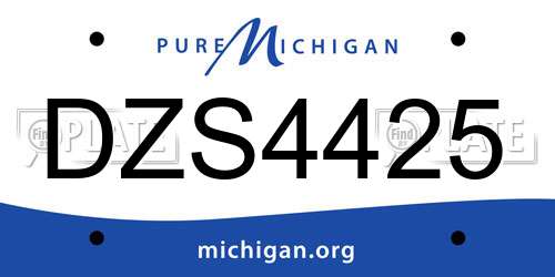 DZS4425 Michigan License Plate