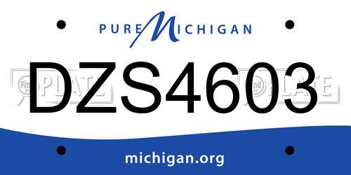 DZS4603 Michigan License Plate