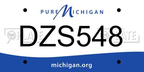 DZS548 Michigan License Plate
