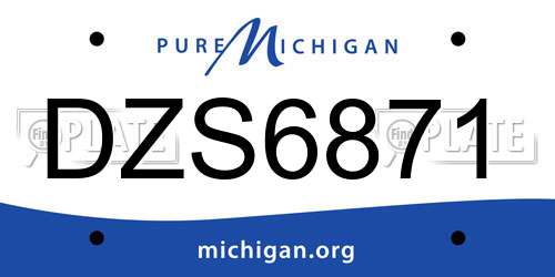 DZS6871 Michigan License Plate