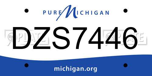 DZS7446 Michigan License Plate