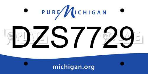 DZS7729 Michigan License Plate