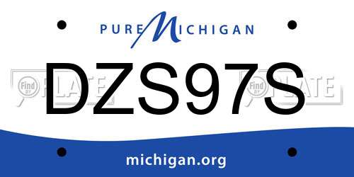 DZS97S Michigan License Plate