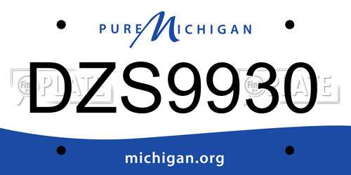 DZS9930 Michigan License Plate