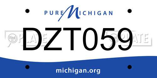 DZT059 Michigan License Plate
