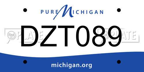 DZT089 Michigan License Plate