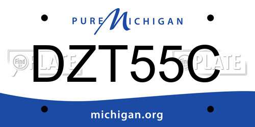 DZT55C Michigan License Plate