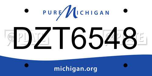 DZT6548 Michigan License Plate