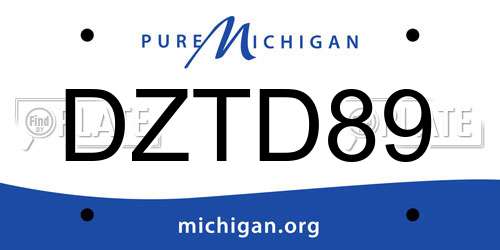 DZTD89 Michigan License Plate
