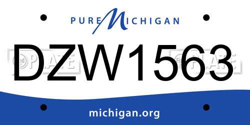 DZW1563 Michigan License Plate