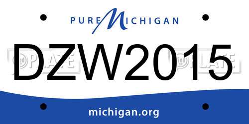 DZW2015 Michigan License Plate