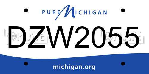 DZW2055 Michigan License Plate
