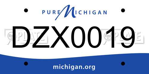DZX0019 Michigan License Plate