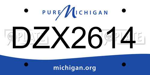 DZX2614 Michigan License Plate