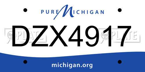 DZX4917 Michigan License Plate