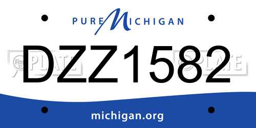 DZZ1582 Michigan License Plate