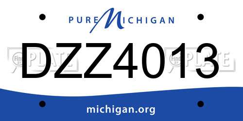 DZZ4013 Michigan License Plate