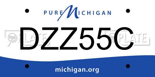 DZZ55C Michigan License Plate