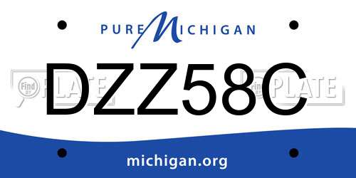 DZZ58C Michigan License Plate