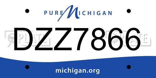 DZZ7866 Michigan License Plate
