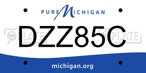 DZZ85C Michigan License Plate