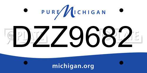 DZZ9682 Michigan License Plate