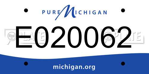 E020062 Michigan License Plate