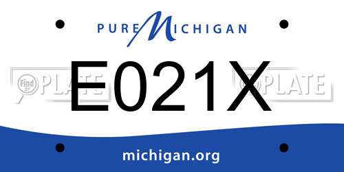 E021X Michigan License Plate