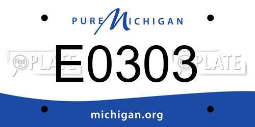 E0303 Michigan License Plate